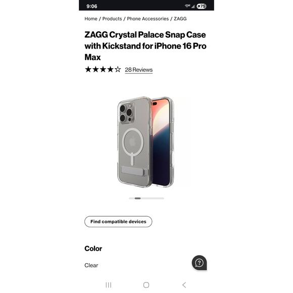 ZAGG Crystal Palace Snap case for the 2024 iPhone Pro Max. Clear - Picture 4 of 6